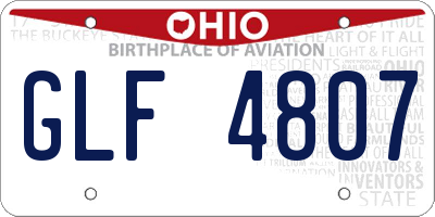 OH license plate GLF4807