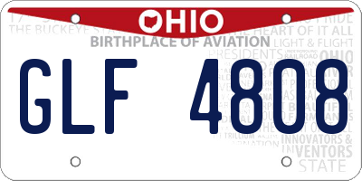 OH license plate GLF4808
