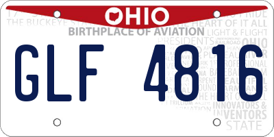 OH license plate GLF4816