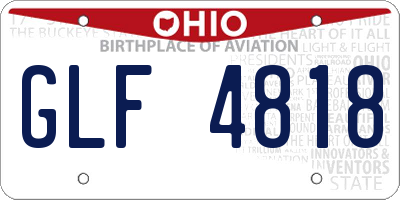 OH license plate GLF4818