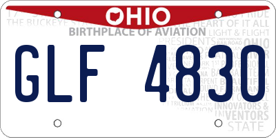 OH license plate GLF4830