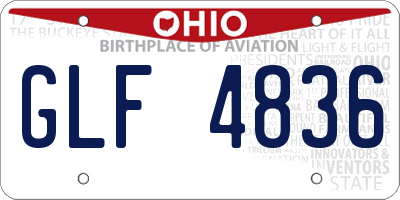 OH license plate GLF4836