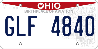 OH license plate GLF4840