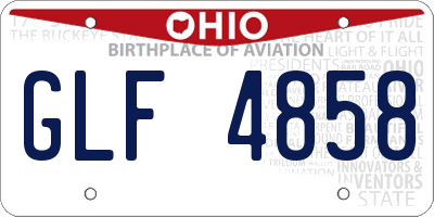 OH license plate GLF4858
