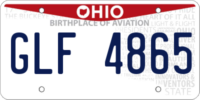 OH license plate GLF4865