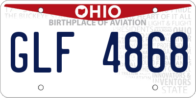 OH license plate GLF4868