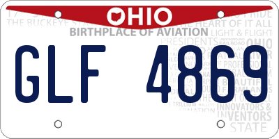 OH license plate GLF4869