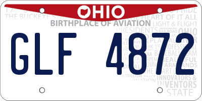 OH license plate GLF4872