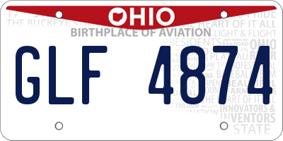 OH license plate GLF4874