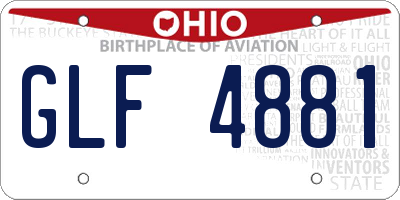 OH license plate GLF4881