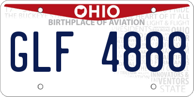 OH license plate GLF4888