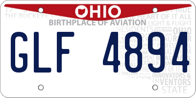 OH license plate GLF4894