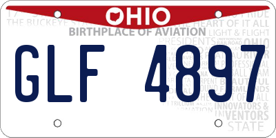 OH license plate GLF4897