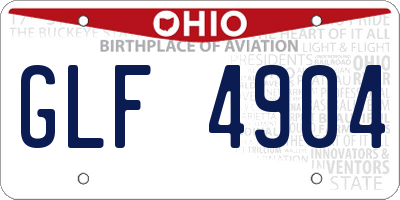 OH license plate GLF4904