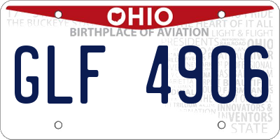 OH license plate GLF4906