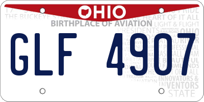 OH license plate GLF4907