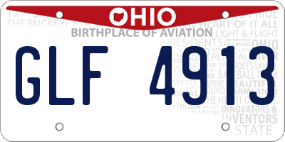 OH license plate GLF4913