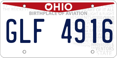OH license plate GLF4916