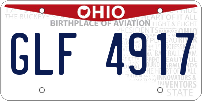 OH license plate GLF4917