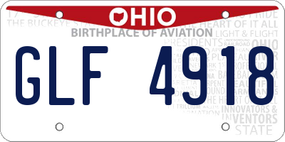 OH license plate GLF4918