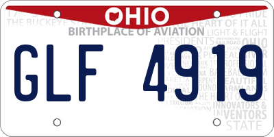 OH license plate GLF4919