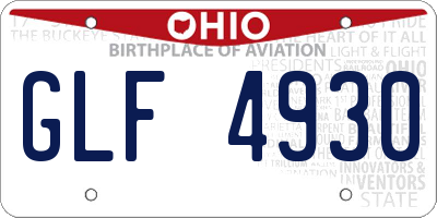 OH license plate GLF4930
