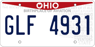 OH license plate GLF4931