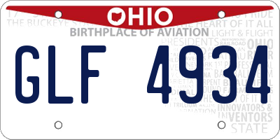 OH license plate GLF4934