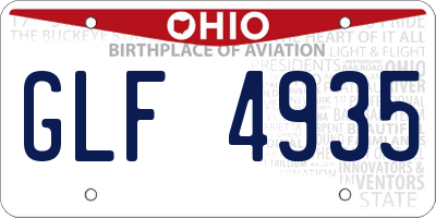 OH license plate GLF4935