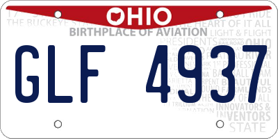 OH license plate GLF4937