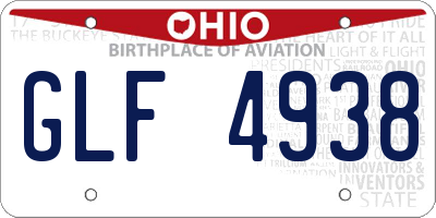 OH license plate GLF4938