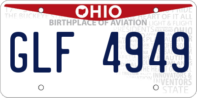 OH license plate GLF4949