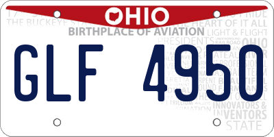 OH license plate GLF4950