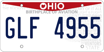 OH license plate GLF4955
