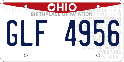OH license plate GLF4956