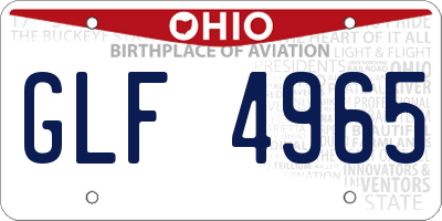 OH license plate GLF4965