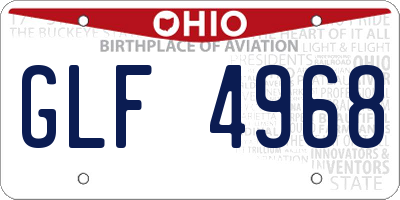 OH license plate GLF4968