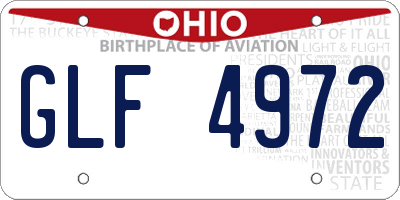 OH license plate GLF4972