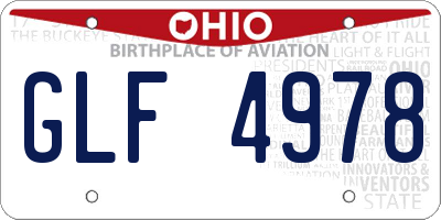 OH license plate GLF4978