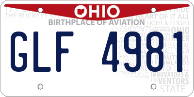OH license plate GLF4981