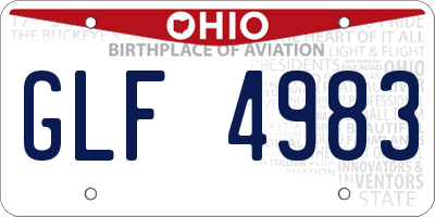 OH license plate GLF4983