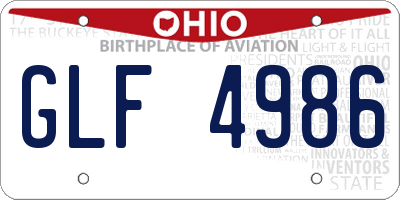 OH license plate GLF4986