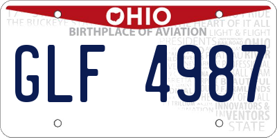 OH license plate GLF4987