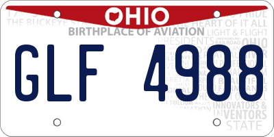 OH license plate GLF4988