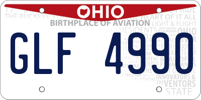OH license plate GLF4990