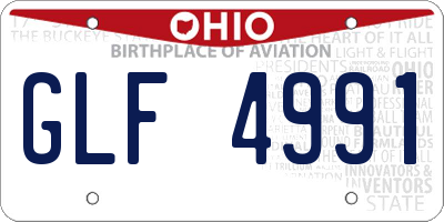 OH license plate GLF4991