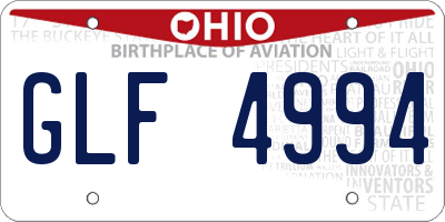 OH license plate GLF4994