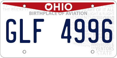 OH license plate GLF4996