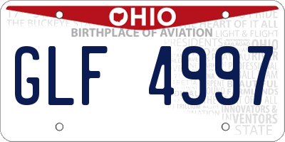 OH license plate GLF4997
