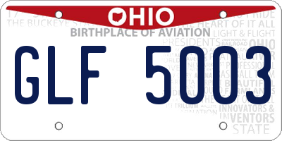 OH license plate GLF5003